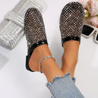 Damen Glamouröse Mules mit funkelnden Strassverzierungen R&B