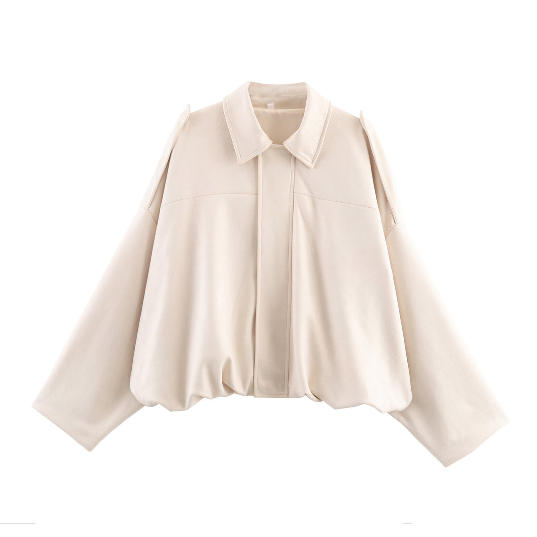 Damen lässige cropped Blousonjacke mit modernem Stehkragen und eleganten Schulterdetails R&B