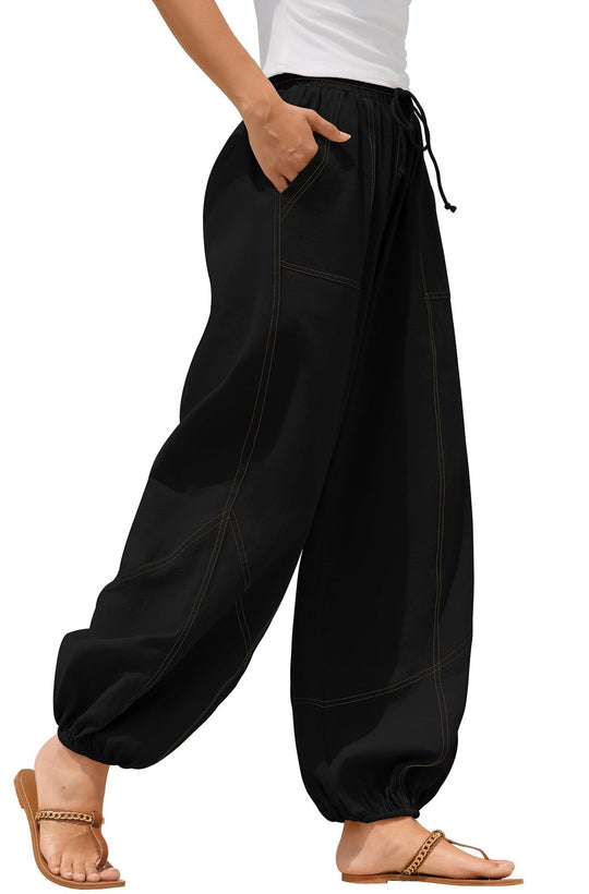 Damen Lässige Weitbein-Hose mit praktischen Taschen R&B
