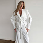Damen Modische Blazerjacke mit asymmetrischem Schnitt und Taillengürtel