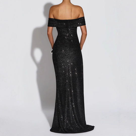 Damen Glamouröses Abendkleid mit atemberaubendem Schlitz und schimmernden Akzenten R&B