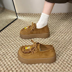 Damen Plattform Sneakers mit lässigem Wildleder-Obermaterial
