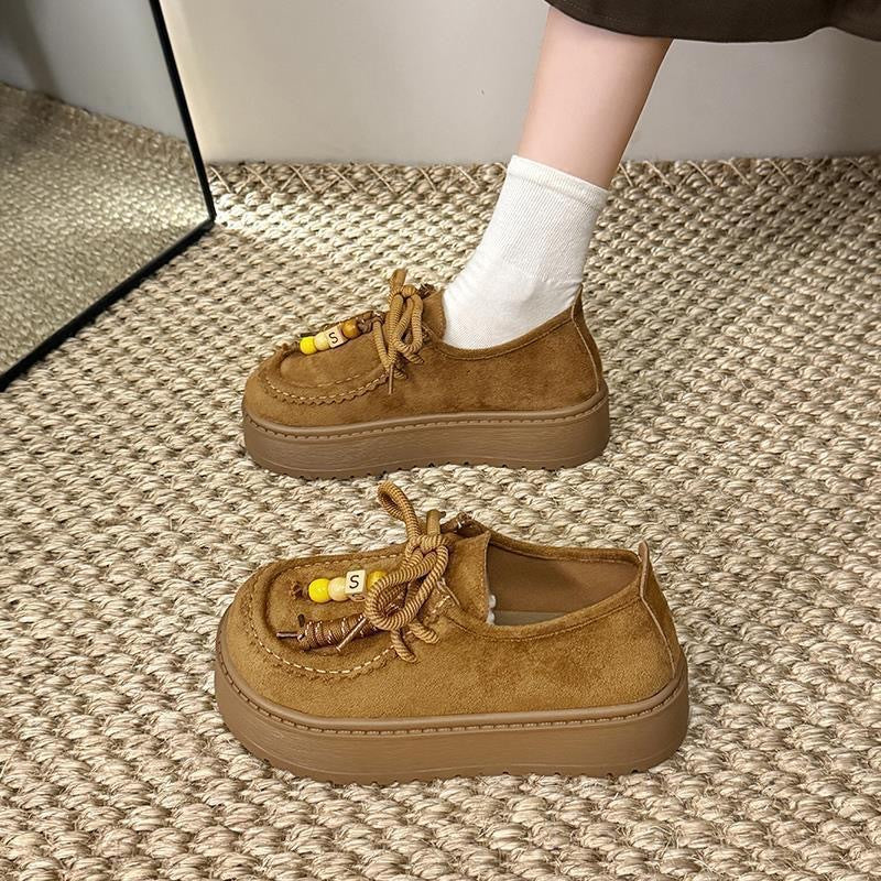 Damen Plattform Sneakers mit lässigem Wildleder-Obermaterial