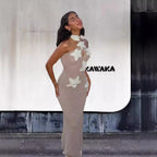 Damen Elegantes Maxikleid mit floralem Häkel-Design R&B