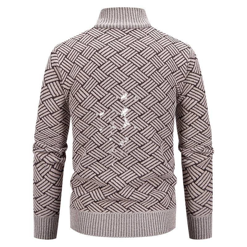 Herren Strickjacke mit modernem Karomuster R&B