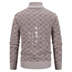 Herren Strickjacke mit modernem Karomuster R&B