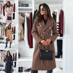 Damen Doppelt genähter Trenchcoat mit taillierbarem Gürtel und eleganter Struktur R&B