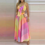 Damen Maxikleid mit raffiniertem Knotendesign R&B