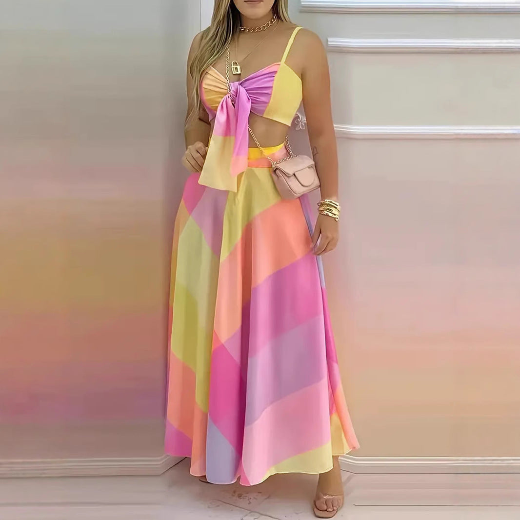 Damen Maxikleid mit raffiniertem Knotendesign R&B