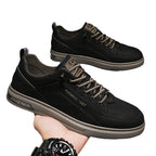 Damen lässige Leder Sneakers mit atmungsaktivem Innenfutter R&B