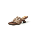 Damen Sandalen mit geflochtenem Design und komfortablem Blockabsatz R&B