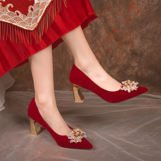 Damen elegante Ballerinas mit dekorativem Blütenakzent R&B