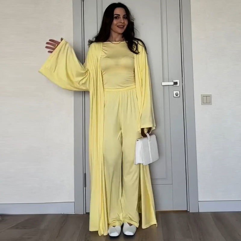 Damen eleganter Maxikleid mit voluminösen Ärmeln R&B
