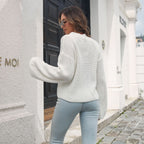 Damen Grobstrickpullover mit weiten Ärmeln und modernem Design R&B
