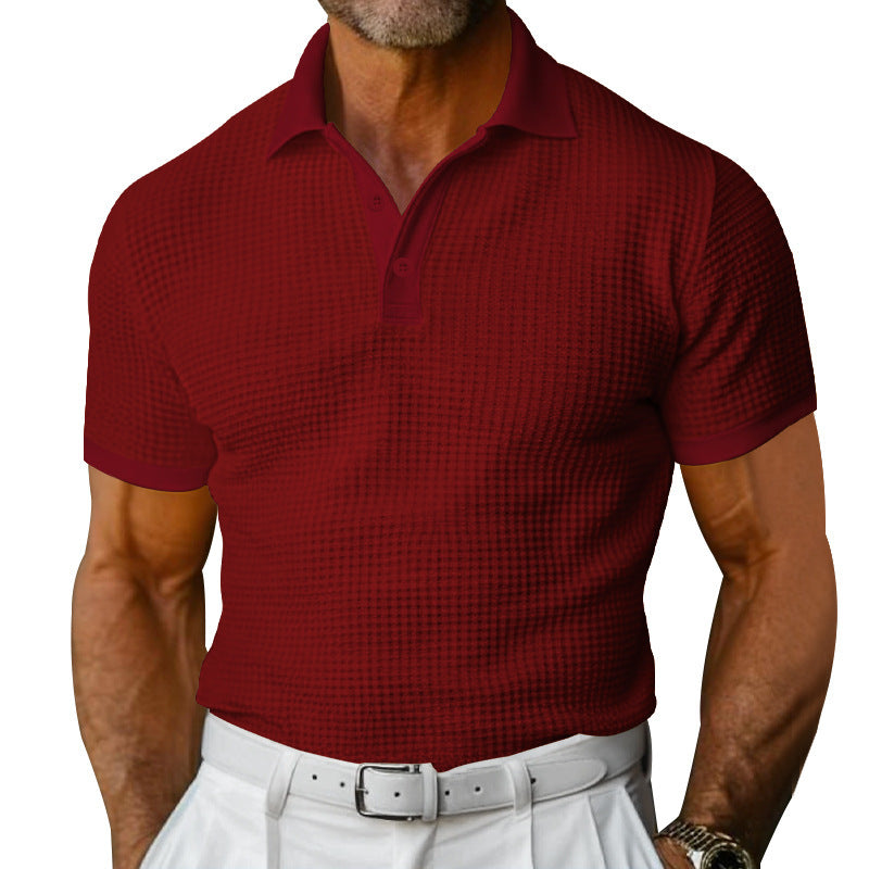 Herren nan strukturiertes Piqué-Poloshirt aus Baumwollmischung mit verstärktem Polokragen R&B