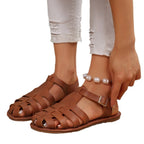 Damen komfortable Riemchen-Sandalen mit verstellbarem Fußbett und eleganter Schnallenverzierung R&B