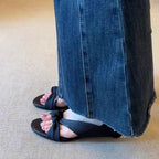 Damen Slingback-Sandalen mit modischem Knoten-Detail und komfortabler Fußbettgestaltung