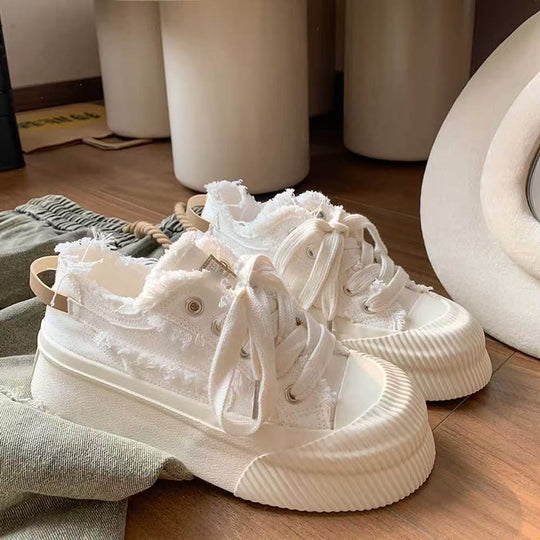 Damen Chunky Sneakers mit individuellen Fransen-Details und dämpfender Sohle R&B