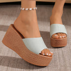 Damen Komfortable Plateau-Sandalen mit breitem Obermaterial und rutschfester Sohle