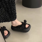 Damen Komfortable Plattform-Sandalen mit schickem Schleifen-Detail