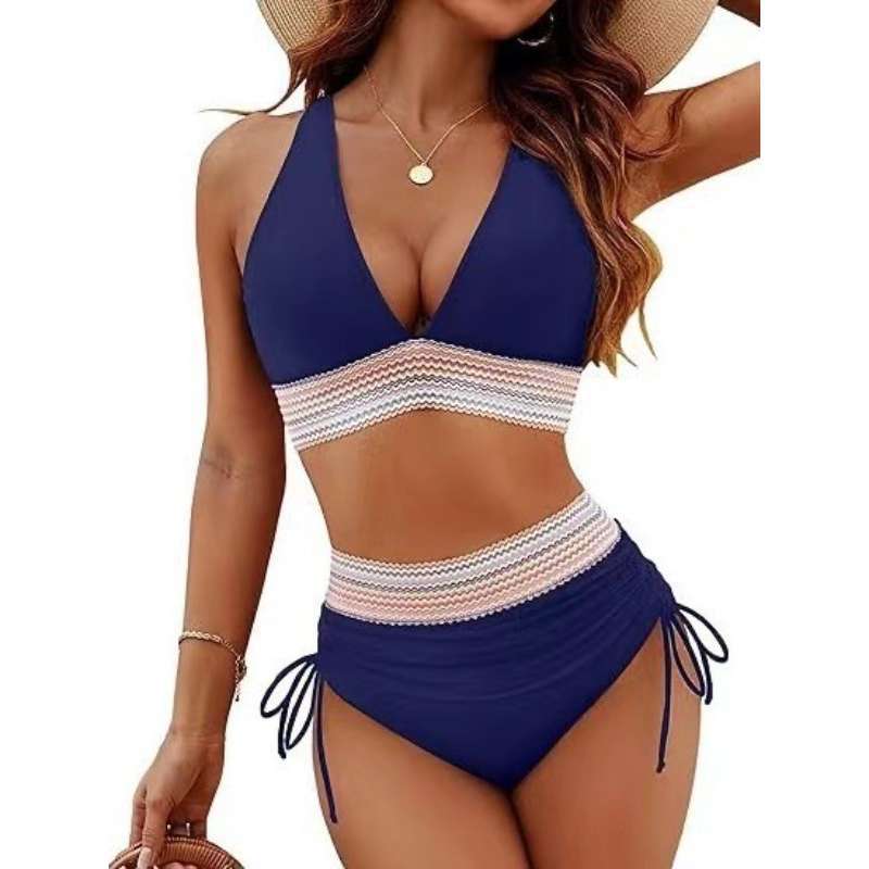 Damen Bikiniset mit hohem Bund und verstellbaren Rüschen R&B