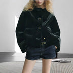 Damen weiche und luxuriöse Jacke aus Kunstfell R&B