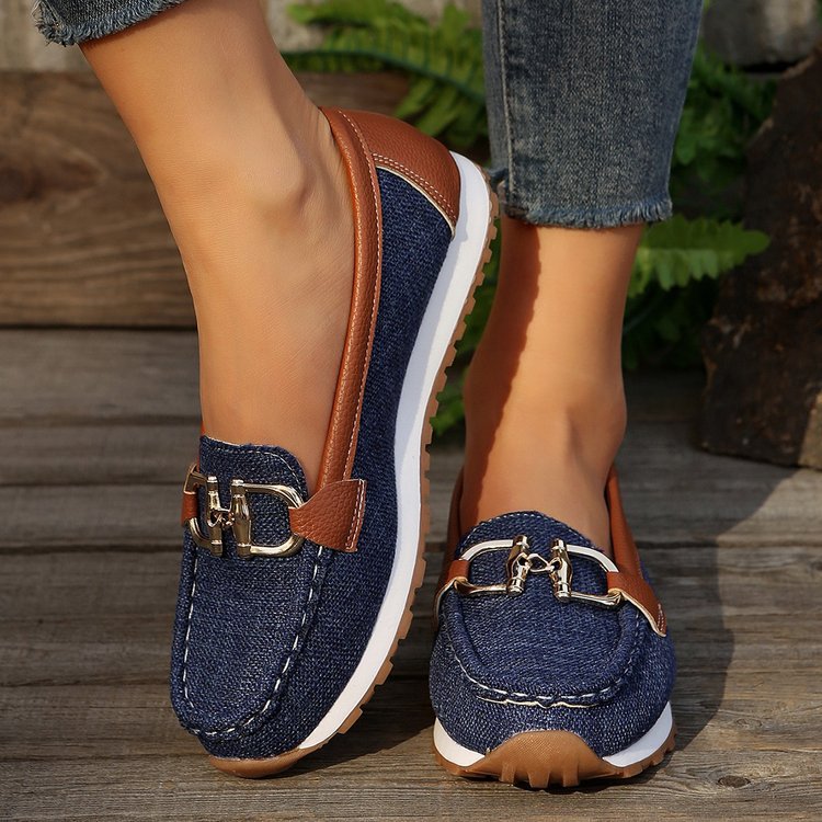 Damen Mokassins mit modischem Riemendesign und komfortabler Laufsohle R&B
