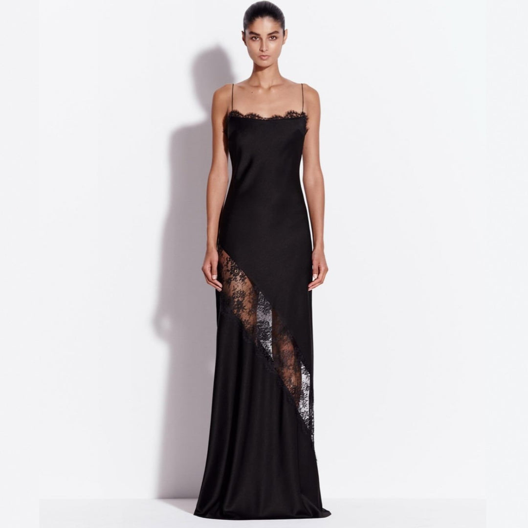 Damen Elegantes Abendkleid mit raffiniertem Spitzenbesatz R&B