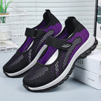 Damen Sportliche Ballerinas mit Klettverschluss und atmungsaktivem Obermaterial R&B