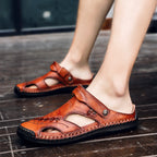 Herren Ergonomische Leder-Sandalen mit verstellbarem Riemen R&B