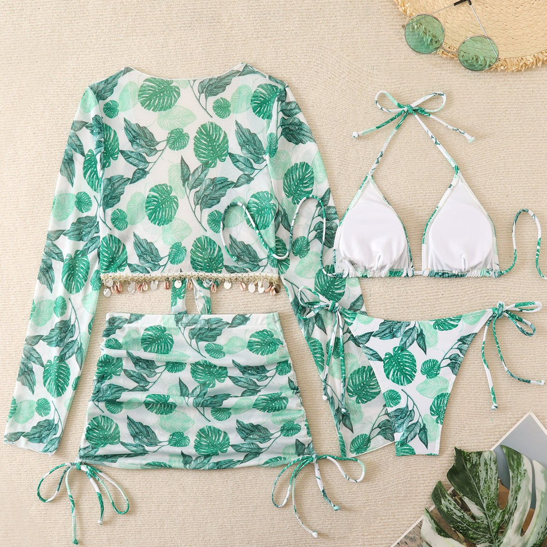 Damen Strand-Badeanzug Set mit eleganter Wickelbluse R&B