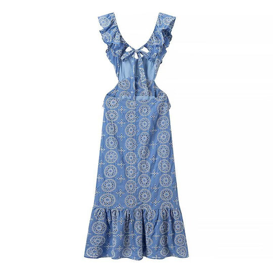 Damen Maxikleid mit Rüschendetails und floralem Muster R&B