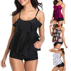 Damen Schwimmloche Tankini mit mehrlagigem Rüschendesign R&B