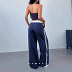 Damen Sportliche Jogginghose mit seitlichen Streifen R&B