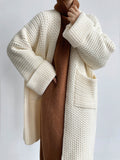 Damen Strickjacke mit offenem Schnitt und Taschen