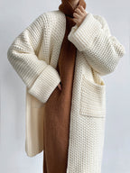 Damen Strickjacke mit offenem Schnitt und Taschen