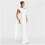 Damen Elegantes Langes Abendkleid mit Ein-Schulter-Design R&B