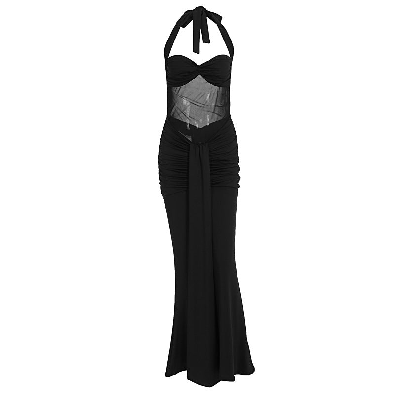 Damen Elegantes Maxikleid mit Raffhalterung und figurformenden Details R&B