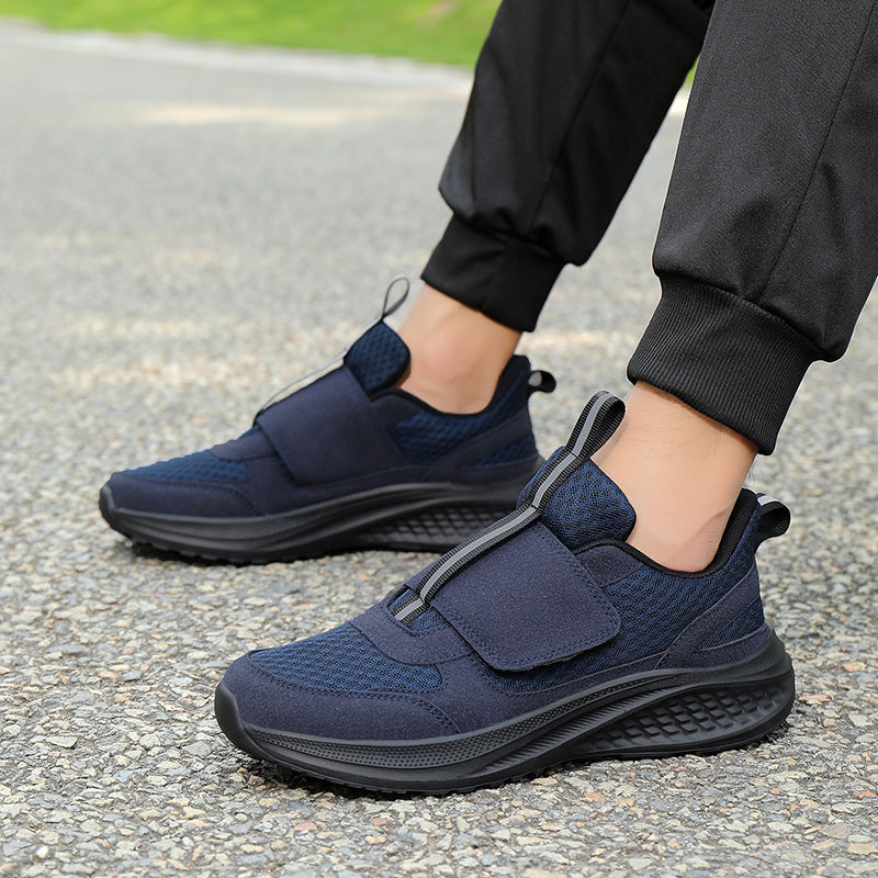 Herren nan urbaner Slip-On-Sneaker mit Klett-Frontverschluss, elastischem Zugsystem und mehrschichtiger Dämpfung R&B