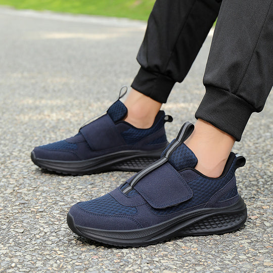 Herren nan urbaner Slip-On-Sneaker mit Klett-Frontverschluss, elastischem Zugsystem und mehrschichtiger Dämpfung R&B