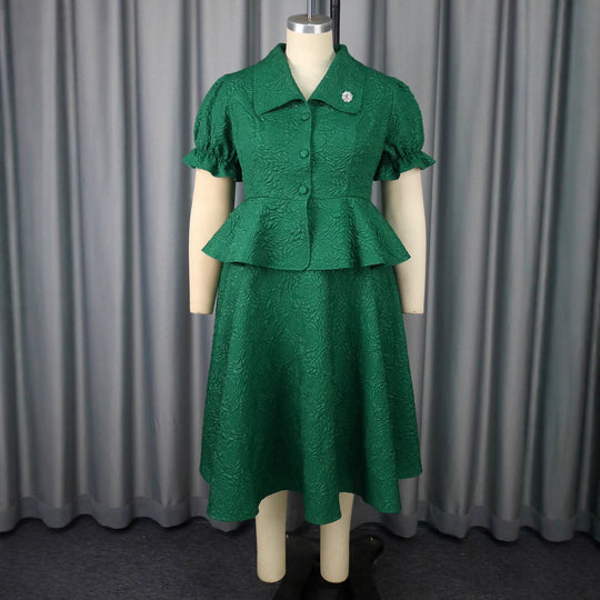 Damen elegantes Kleid mit Vintage-Details und voluminösem Rock R&B