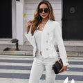 Damen Elegante und modische Blazerjacke mit Spitzenverzierung R&B