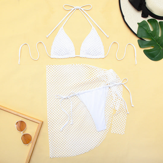 Damen Bikini-Set mit innovativem Netzdesign und trendigem Wickelrock R&B