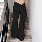 Damen elegante Palazzo-Hose mit raffinierter Drapierung R&B
