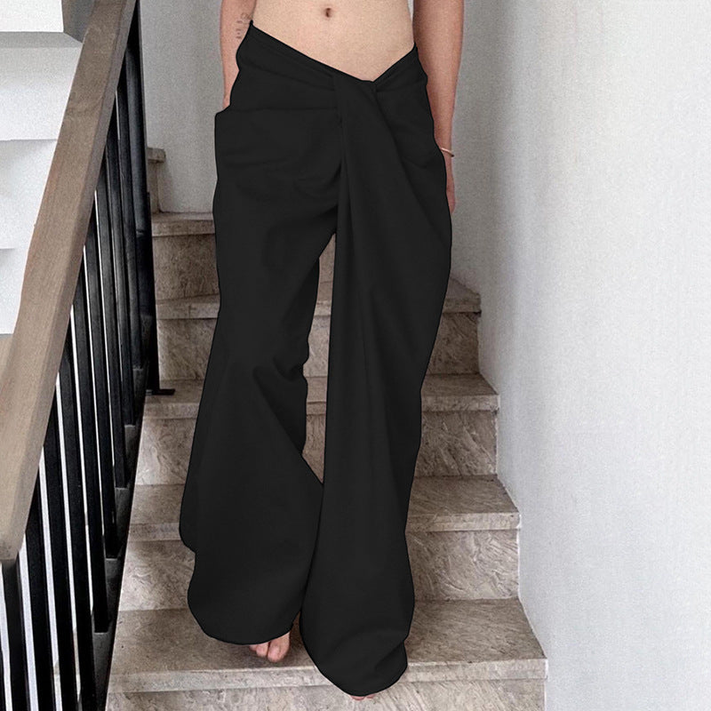 Damen elegante Palazzo-Hose mit raffinierter Drapierung R&B