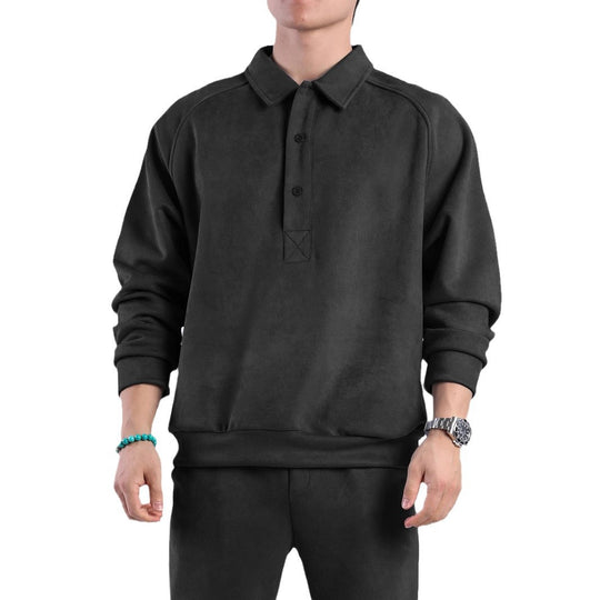 Damen Sportliches Langarm-Polooberteil mit lässigem Kragen und Knopfdetails R&B