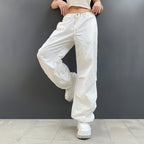 Damen Weite Sporthose mit elastischem Bund und stylischen Ketten-Details R&B