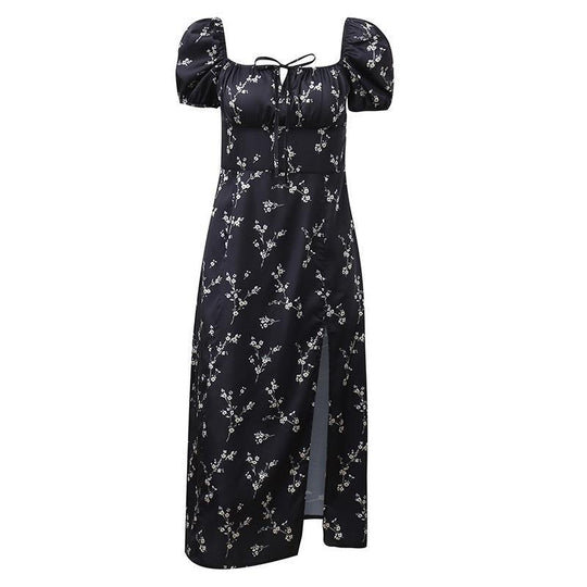 Damen Sommerliches Maxikleid mit floralen Mustern und tiefem Schlitz R&B