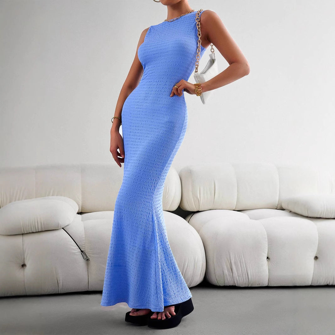 Damen figurbetontes Maxikleid mit elegantem Strukturdesign R&B