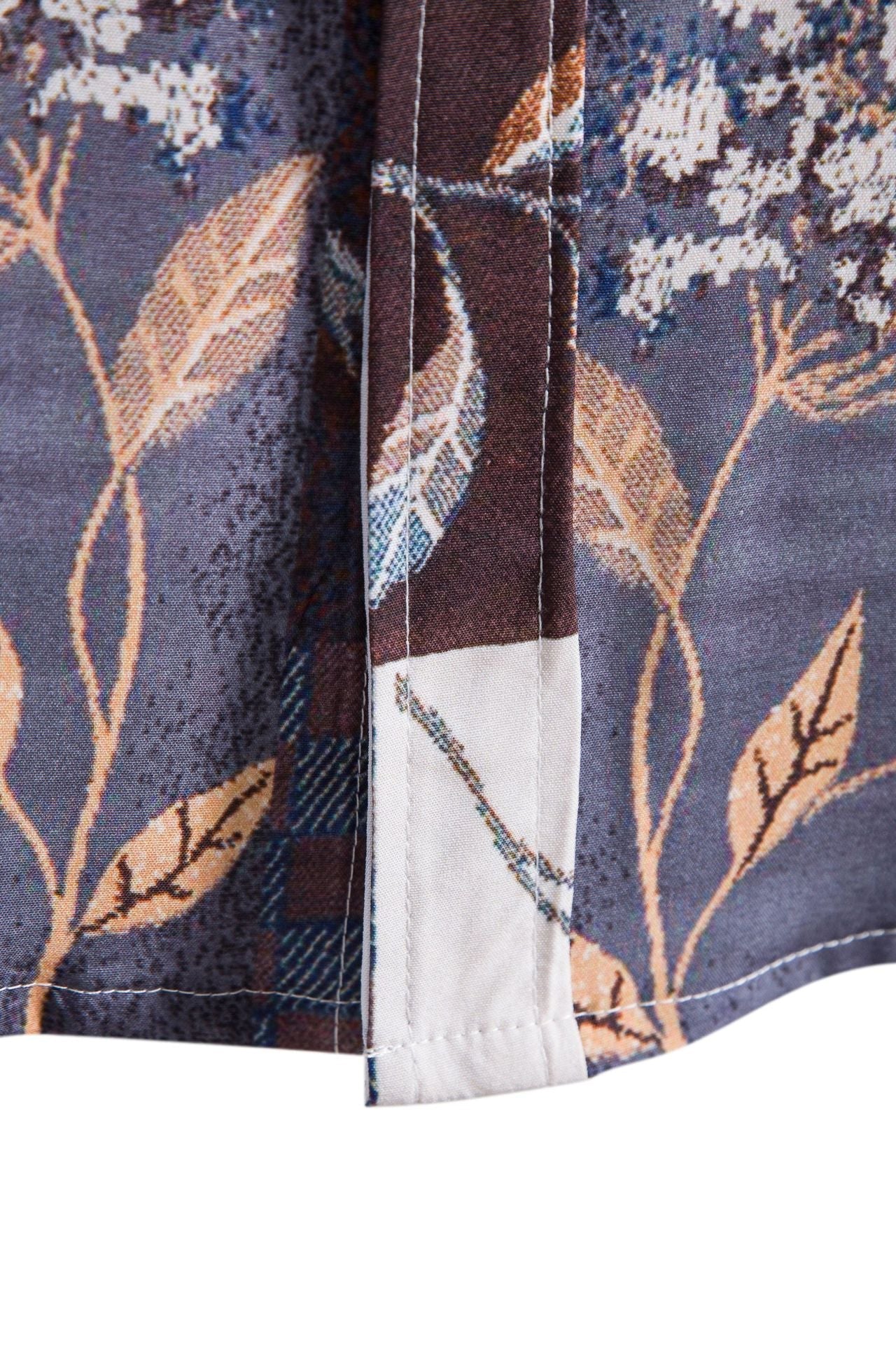 Herren Kurzarmhemd mit floralem Patchwork-Design